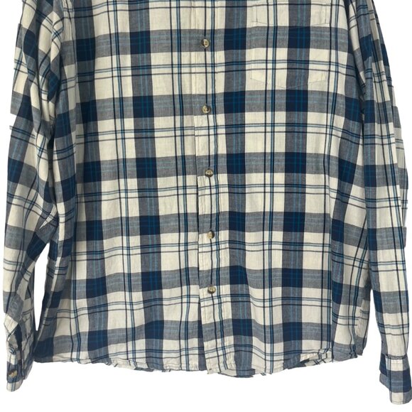 Wrangler Jeans Mens Button Front Flannel Shirt Blue Size Large - Picture 4 of 8